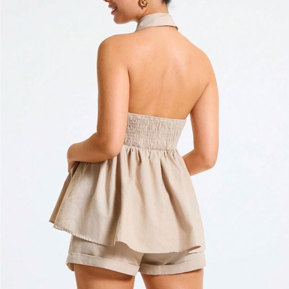 2pcs Maternity Elegant Commute Vintage Collared Shell Camisole Set - Picture 2 of 5